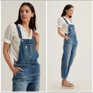 Lucky Brand Relaxed Cropped Crop Jean Overalls